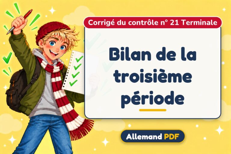 Bilan de la troisième période : corrigé du contrôle n° 21 terminale, illustration Allemand PDF