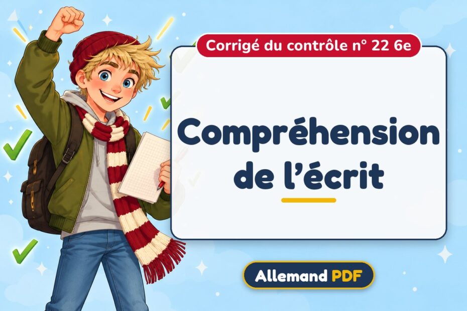 Compréhension de l’écrit : corrigé du contrôle n° 22 6e, illustration Allemand PDF