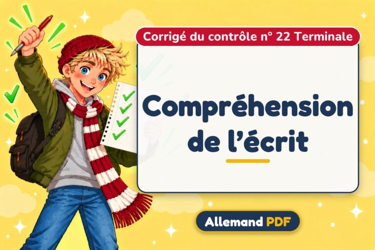 Compréhension de l’écrit : corrigé du contrôle n° 22 terminale, illustration Allemand PDF