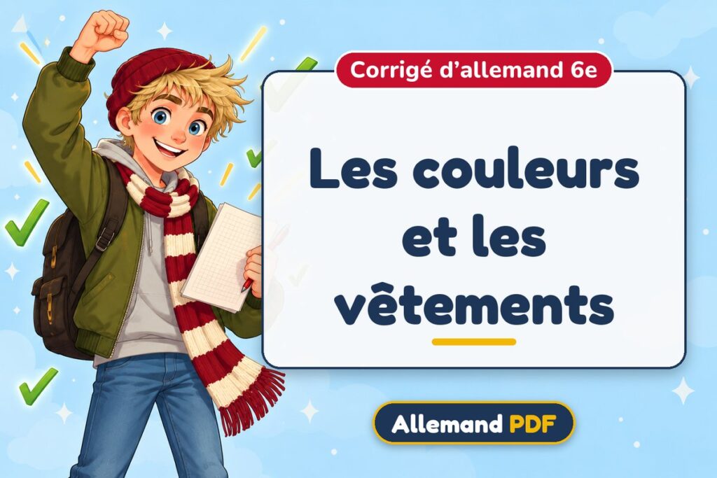 Les couleurs et les vêtements : corrigé d’allemand 6e, illustration Allemand PDF