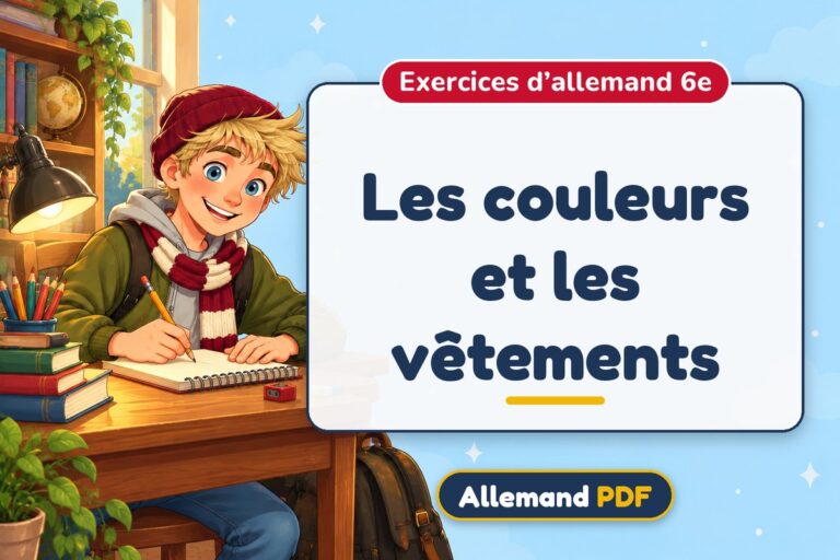 Les couleurs et les vêtements : exercices d’allemand 6e, illustration Allemand PDF