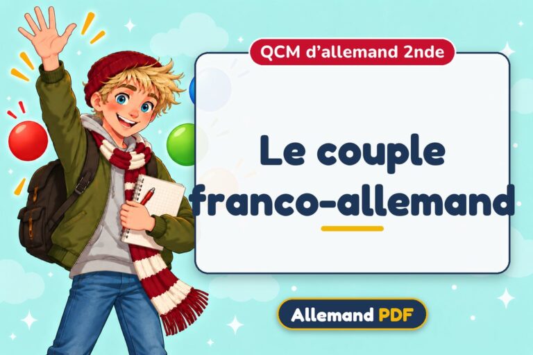 Le couple franco-allemand : QCM d’allemand 2nde, illustration Allemand PDF