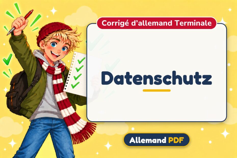 Datenschutz : corrigé d’allemand terminale, illustration Allemand PDF