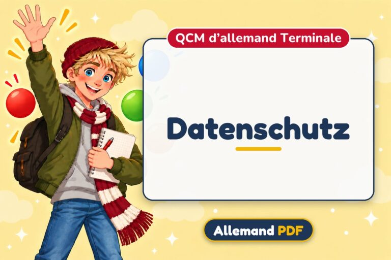 Datenschutz : QCM d’allemand terminale, illustration Allemand PDF