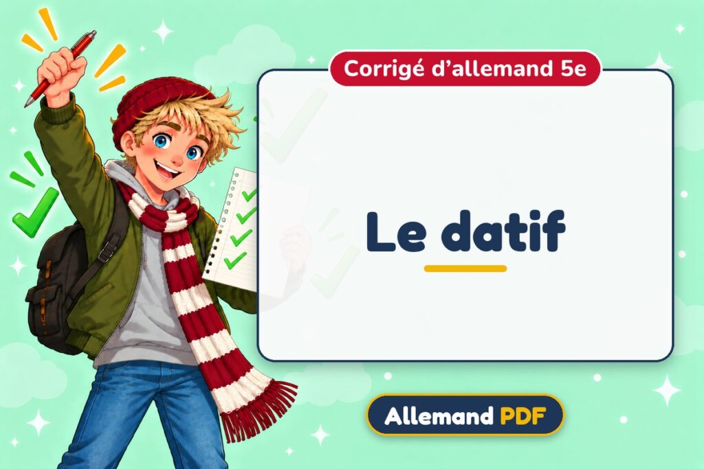 Le datif : corrigé d’allemand 5e, illustration Allemand PDF