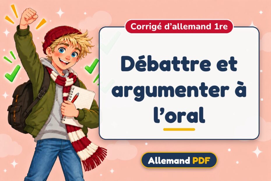 Débattre et argumenter à l’oral : corrigé d’allemand 1re, illustration Allemand PDF