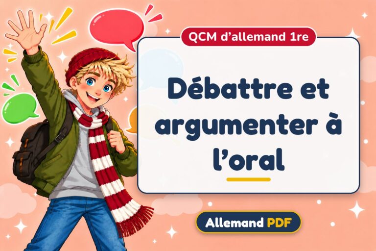 Débattre et argumenter à l’oral : QCM d’allemand 1re, illustration Allemand PDF