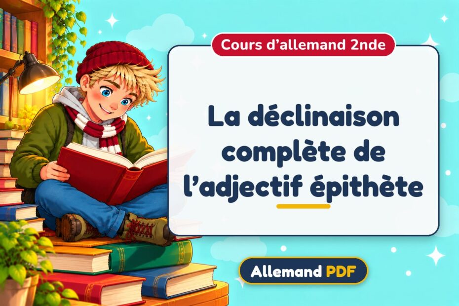 La déclinaison complète de l’adjectif épithète : cours d’allemand 2nde, illustration Allemand PDF
