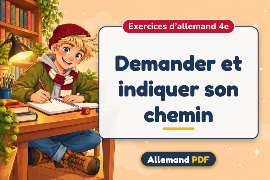 Demander et indiquer son chemin : exercices d’allemand 4e, illustration Allemand PDF