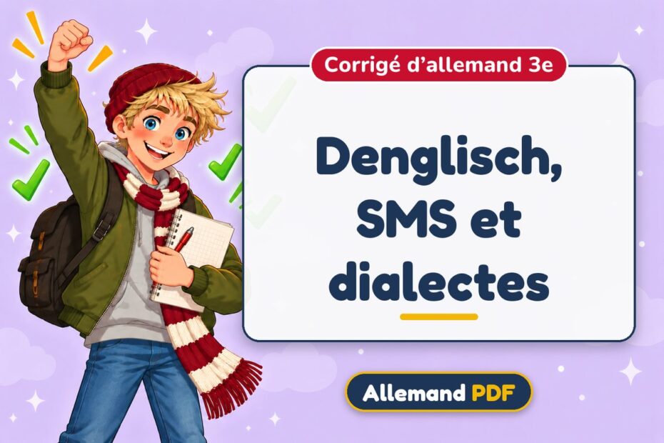 Denglisch, SMS et dialectes : corrigé d’allemand 3e, illustration Allemand PDF