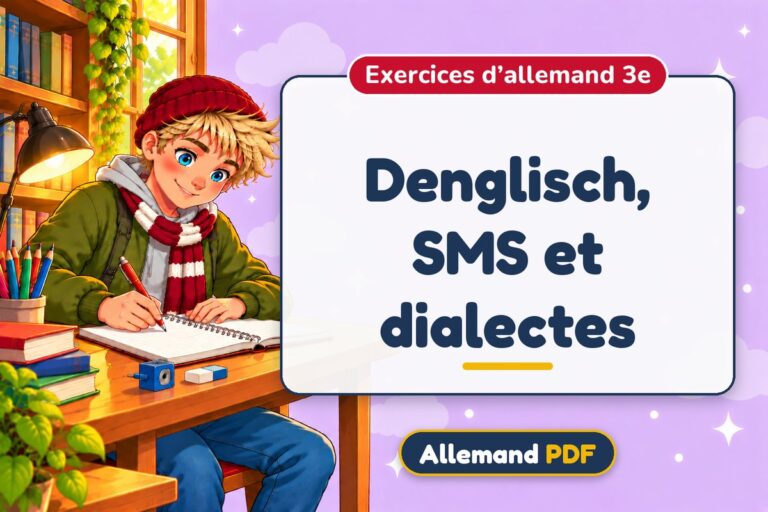 Denglisch, SMS et dialectes : exercices d’allemand 3e, illustration Allemand PDF