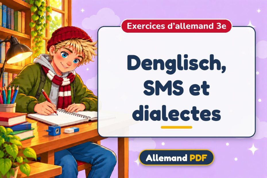 Denglisch, SMS et dialectes : exercices d’allemand 3e, illustration Allemand PDF