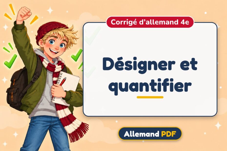 Désigner et quantifier : corrigé d’allemand 4e, illustration Allemand PDF