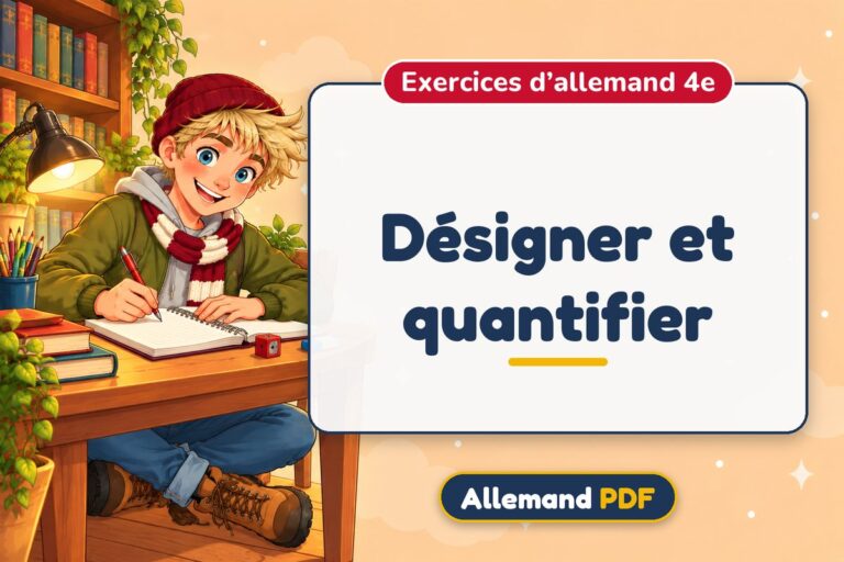 Désigner et quantifier : exercices d’allemand 4e, illustration Allemand PDF