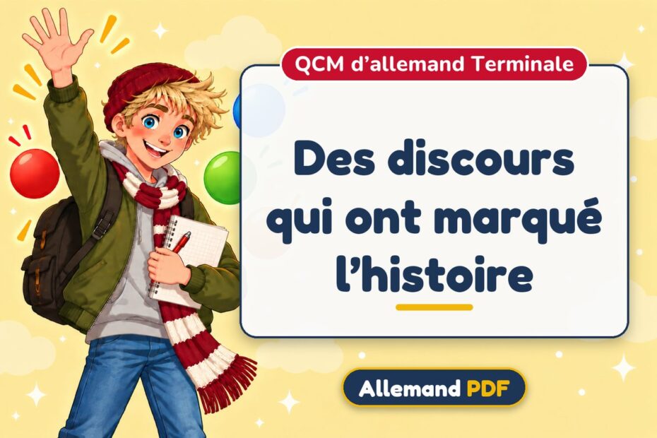 Des discours qui ont marqué l’histoire : QCM d’allemand terminale, illustration Allemand PDF