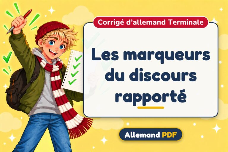 Les marqueurs du discours rapporté : corrigé d’allemand terminale, illustration Allemand PDF