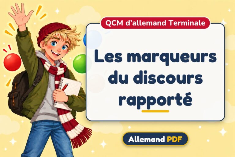 Les marqueurs du discours rapporté : QCM d’allemand terminale, illustration Allemand PDF