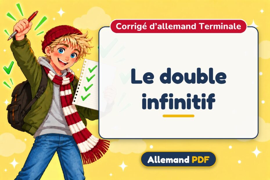 Le double infinitif : corrigé d’allemand terminale, illustration Allemand PDF