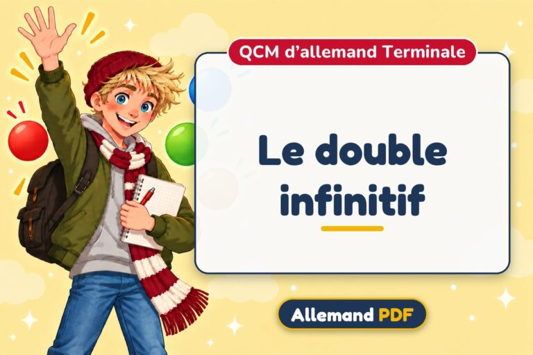 Le double infinitif : QCM d’allemand terminale, illustration Allemand PDF