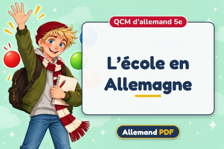 L’école en Allemagne : QCM d’allemand 5e, illustration Allemand PDF
