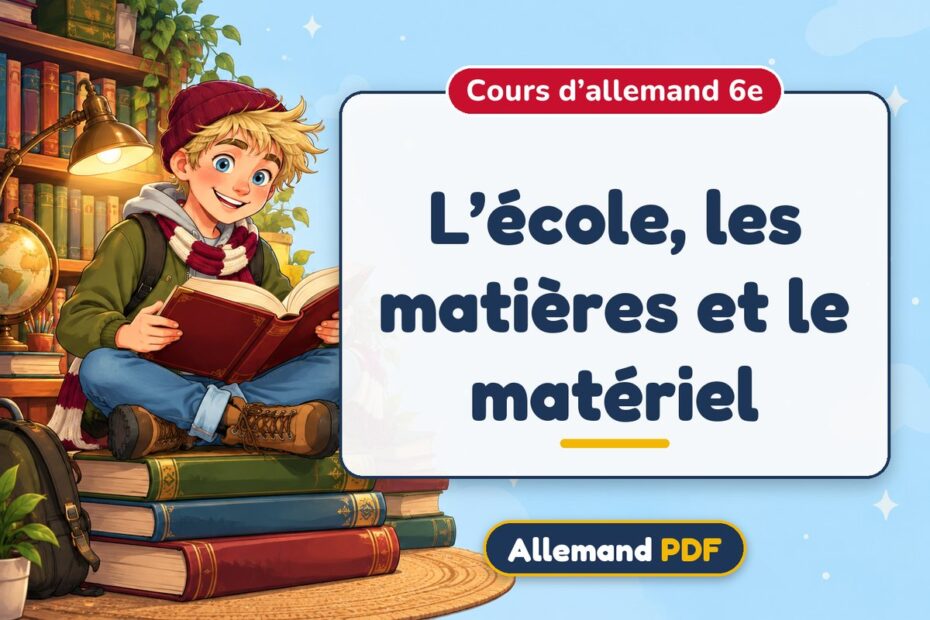 L’école, les matières et le matériel : cours d’allemand 6e, illustration Allemand PDF