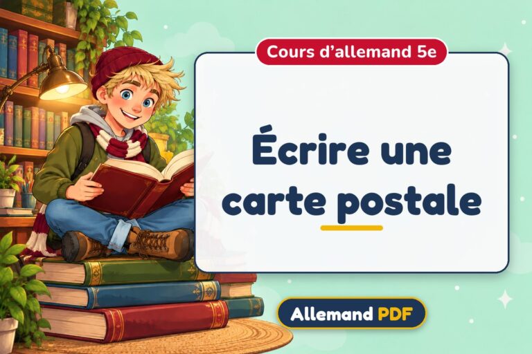 Écrire une carte postale : cours d’allemand 5e, illustration Allemand PDF