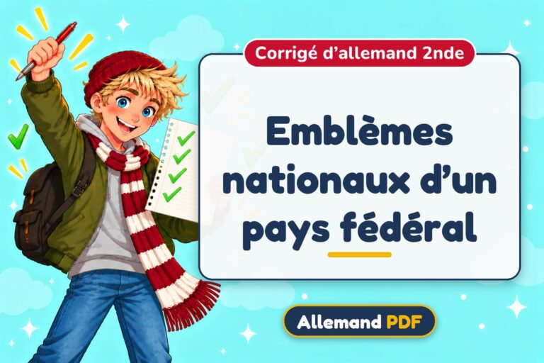 Emblèmes nationaux d’un pays fédéral : corrigé d’allemand 2nde, illustration Allemand PDF