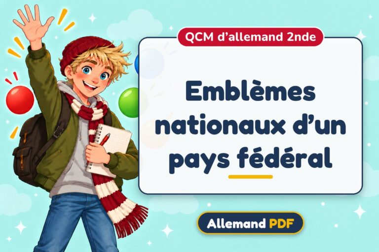 Emblèmes nationaux d’un pays fédéral : QCM d’allemand 2nde, illustration Allemand PDF