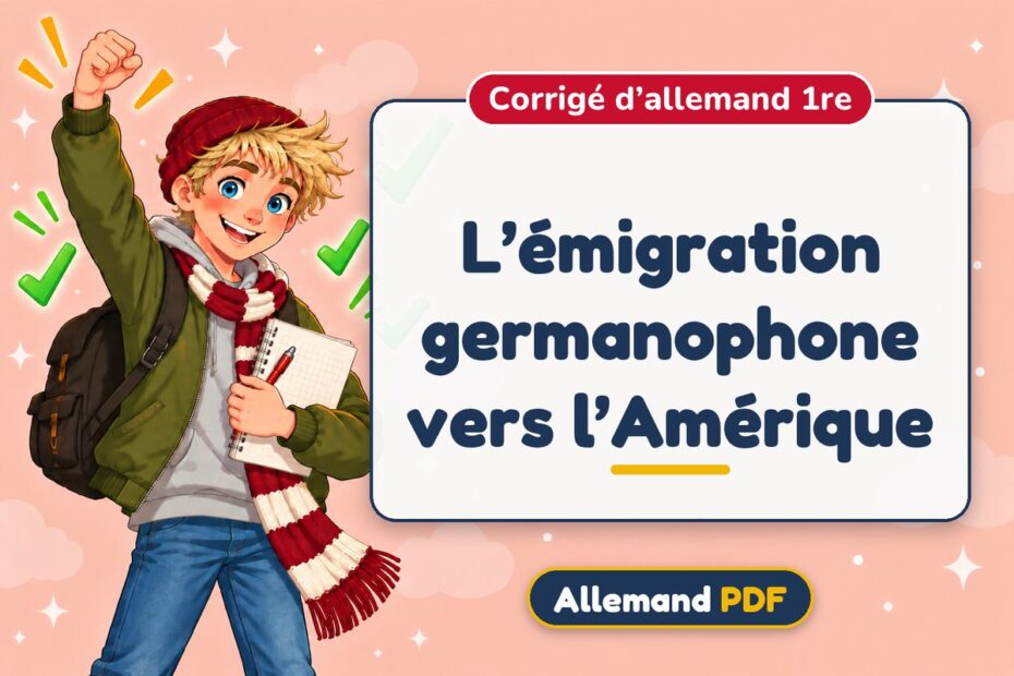 L’émigration germanophone vers l’Amérique : corrigé d’allemand 1re, illustration Allemand PDF