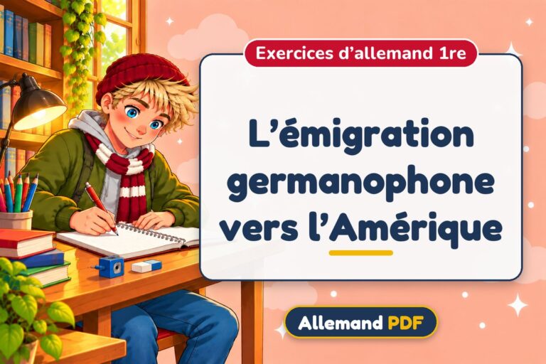 L’émigration germanophone vers l’Amérique : exercices d’allemand 1re, illustration Allemand PDF