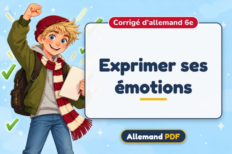 Exprimer ses émotions : corrigé d’allemand 6e, illustration Allemand PDF