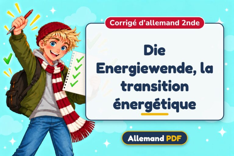 Die Energiewende, la transition énergétique : corrigé d’allemand 2nde, illustration Allemand PDF