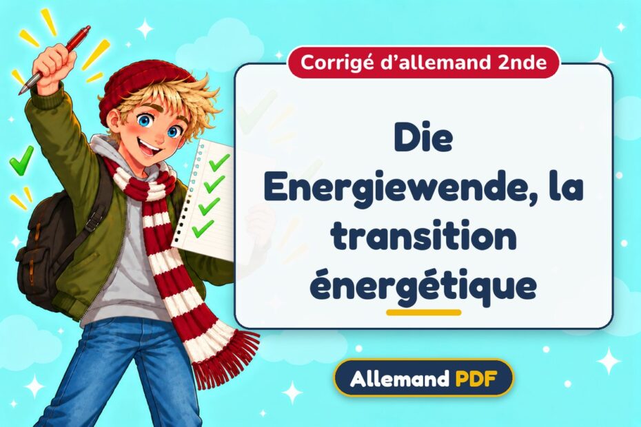 Die Energiewende, la transition énergétique : corrigé d’allemand 2nde, illustration Allemand PDF