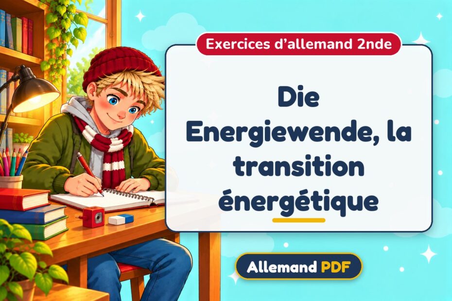 Die Energiewende, la transition énergétique : exercices d’allemand 2nde, illustration Allemand PDF