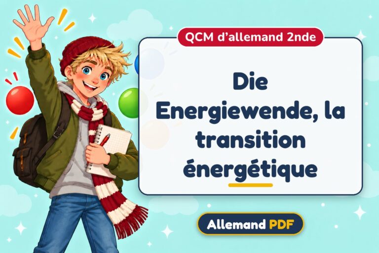 Die Energiewende, la transition énergétique : QCM d’allemand 2nde, illustration Allemand PDF