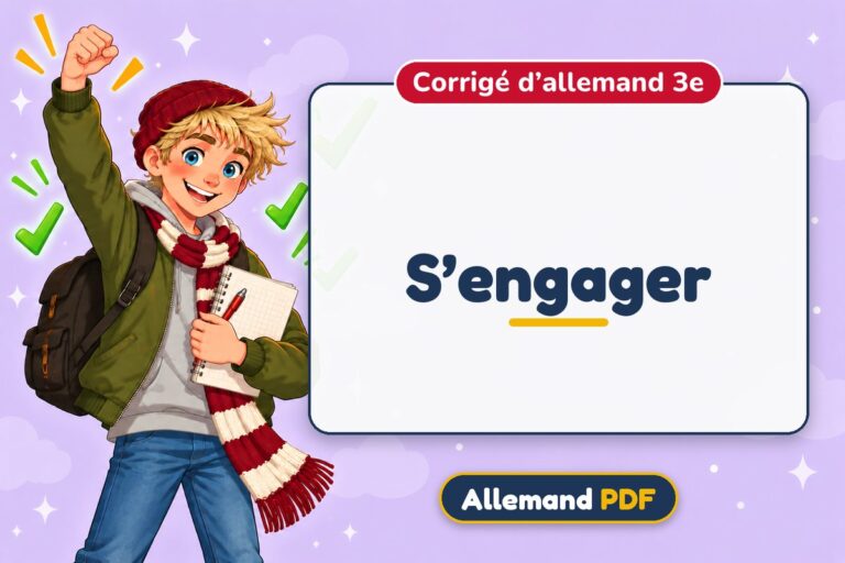 S’engager : corrigé d’allemand 3e, illustration Allemand PDF