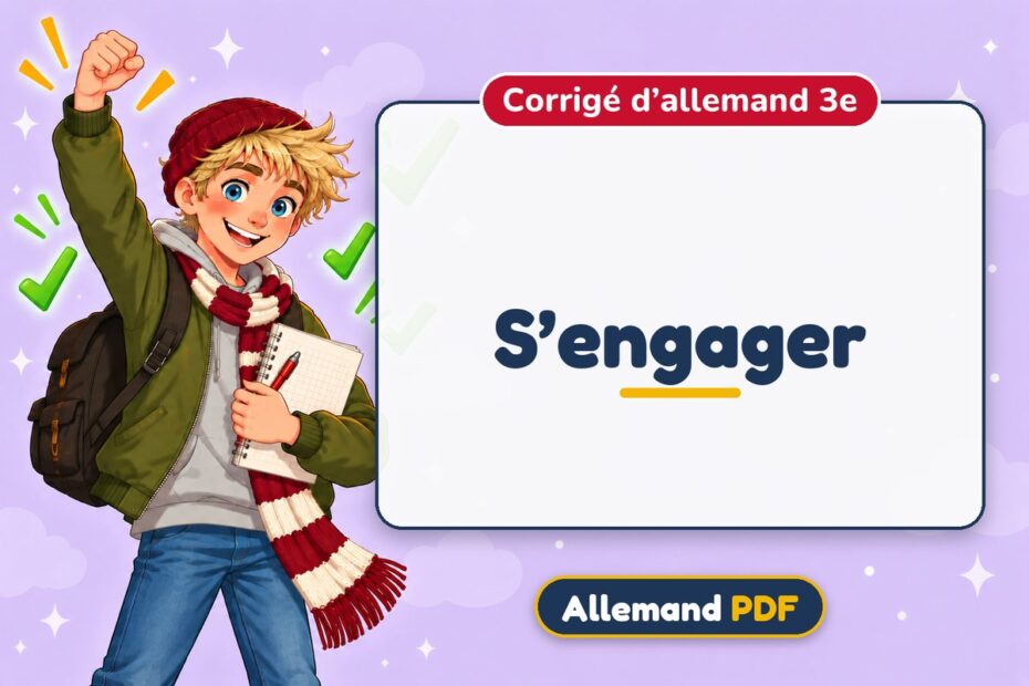 S’engager : corrigé d’allemand 3e, illustration Allemand PDF