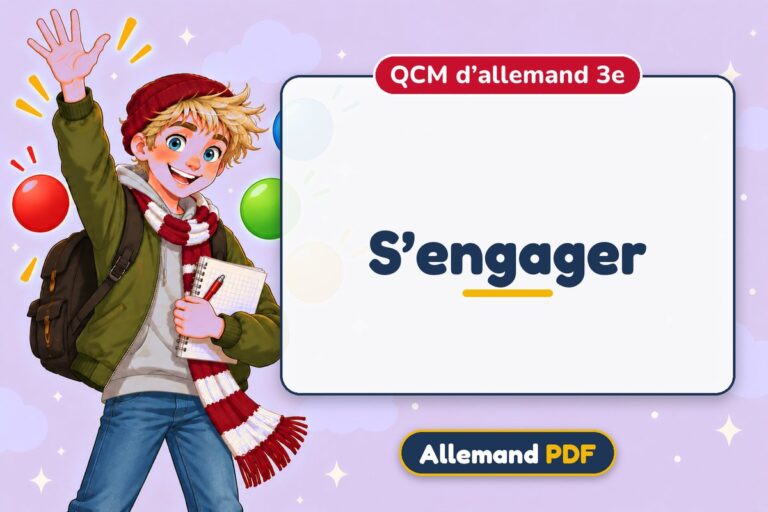 S’engager : QCM d’allemand 3e, illustration Allemand PDF