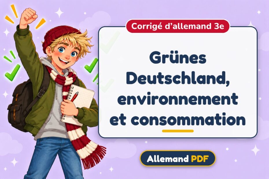 Grünes Deutschland, environnement et consommation : corrigé d’allemand 3e, illustration Allemand PDF