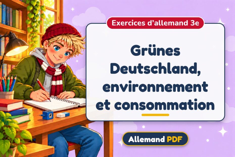 Grünes Deutschland, environnement et consommation : exercices d’allemand 3e, illustration Allemand PDF