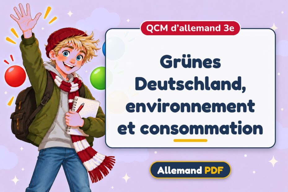 Grünes Deutschland, environnement et consommation : QCM d’allemand 3e, illustration Allemand PDF