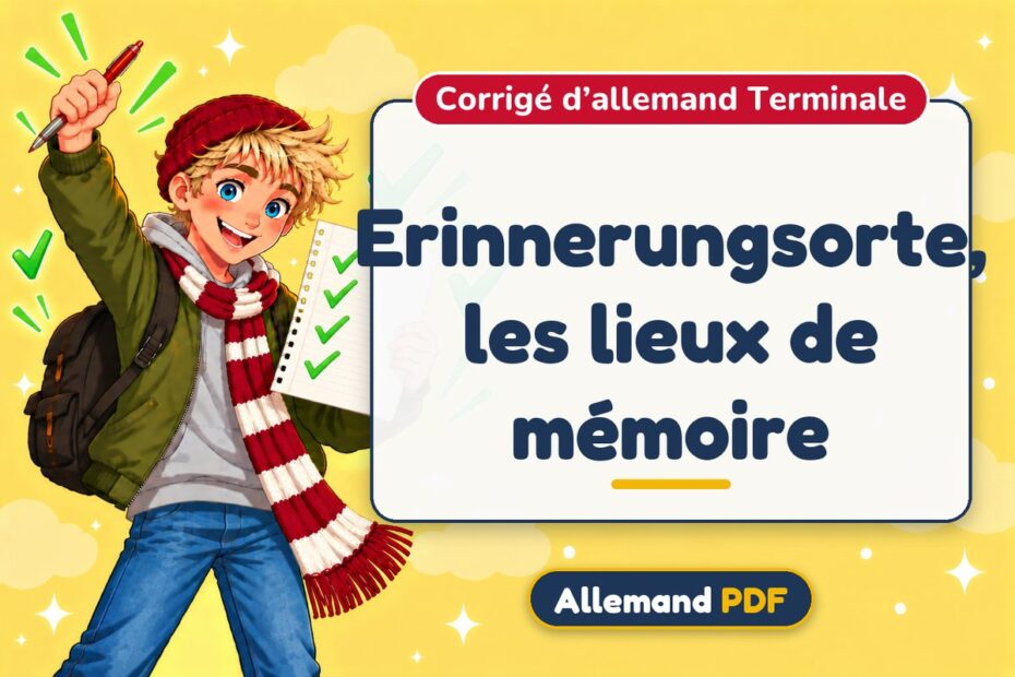 Erinnerungsorte, les lieux de mémoire : corrigé d’allemand terminale, illustration Allemand PDF