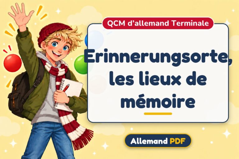 Erinnerungsorte, les lieux de mémoire : QCM d’allemand terminale, illustration Allemand PDF