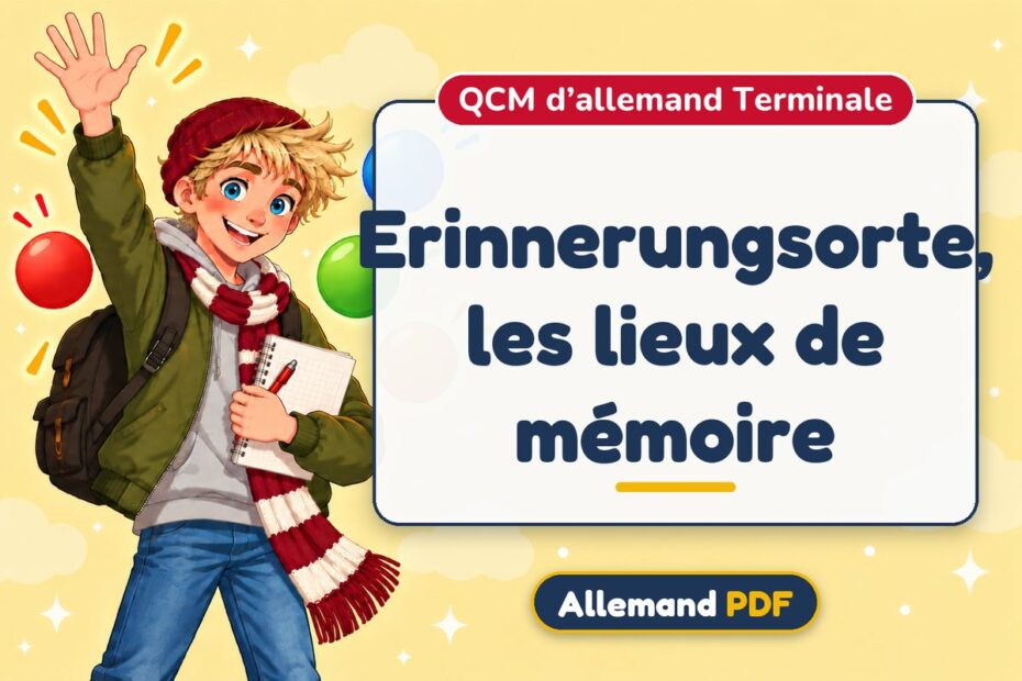 Erinnerungsorte, les lieux de mémoire : QCM d’allemand terminale, illustration Allemand PDF