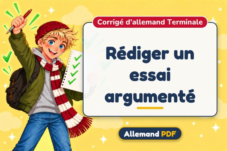 Rédiger un essai argumenté : corrigé d’allemand terminale, illustration Allemand PDF