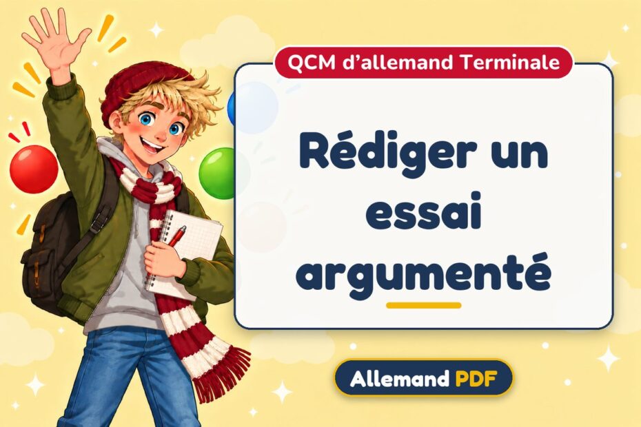 Rédiger un essai argumenté : QCM d’allemand terminale, illustration Allemand PDF