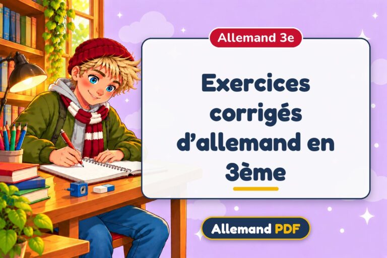 Exercices corrigés d’allemand en 3e : illustration Allemand PDF