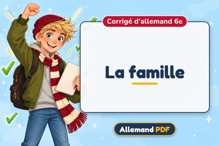 La famille : corrigé d’allemand 6e, illustration Allemand PDF