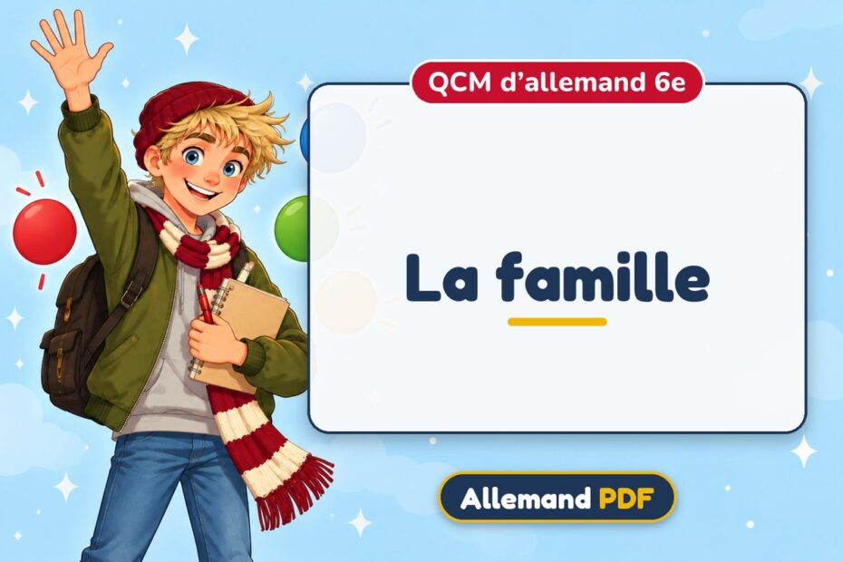 La famille : QCM d’allemand 6e, illustration Allemand PDF