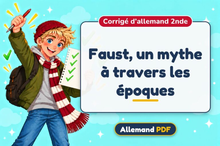 Faust, un mythe à travers les époques : corrigé d’allemand 2nde, illustration Allemand PDF